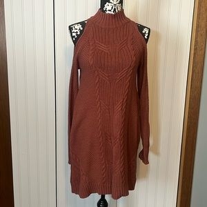 Sweater cold shoulder dress